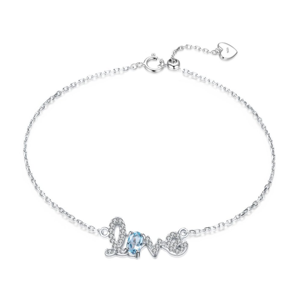 Bracelet  with a Natural Swiss Blue Topaz.